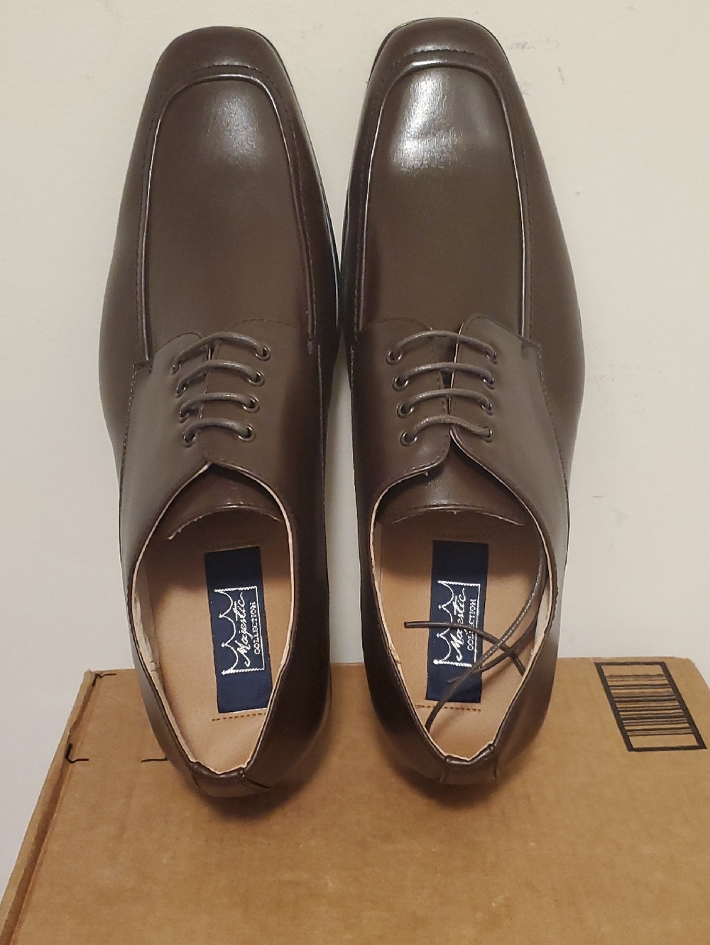 Men's Dark Brown Lace-Up Derby Dress Shoes